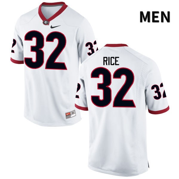 Georgia Bulldogs Men's Monty Rice #32 White Stitched College UGA Football Jersey 23TD014HH